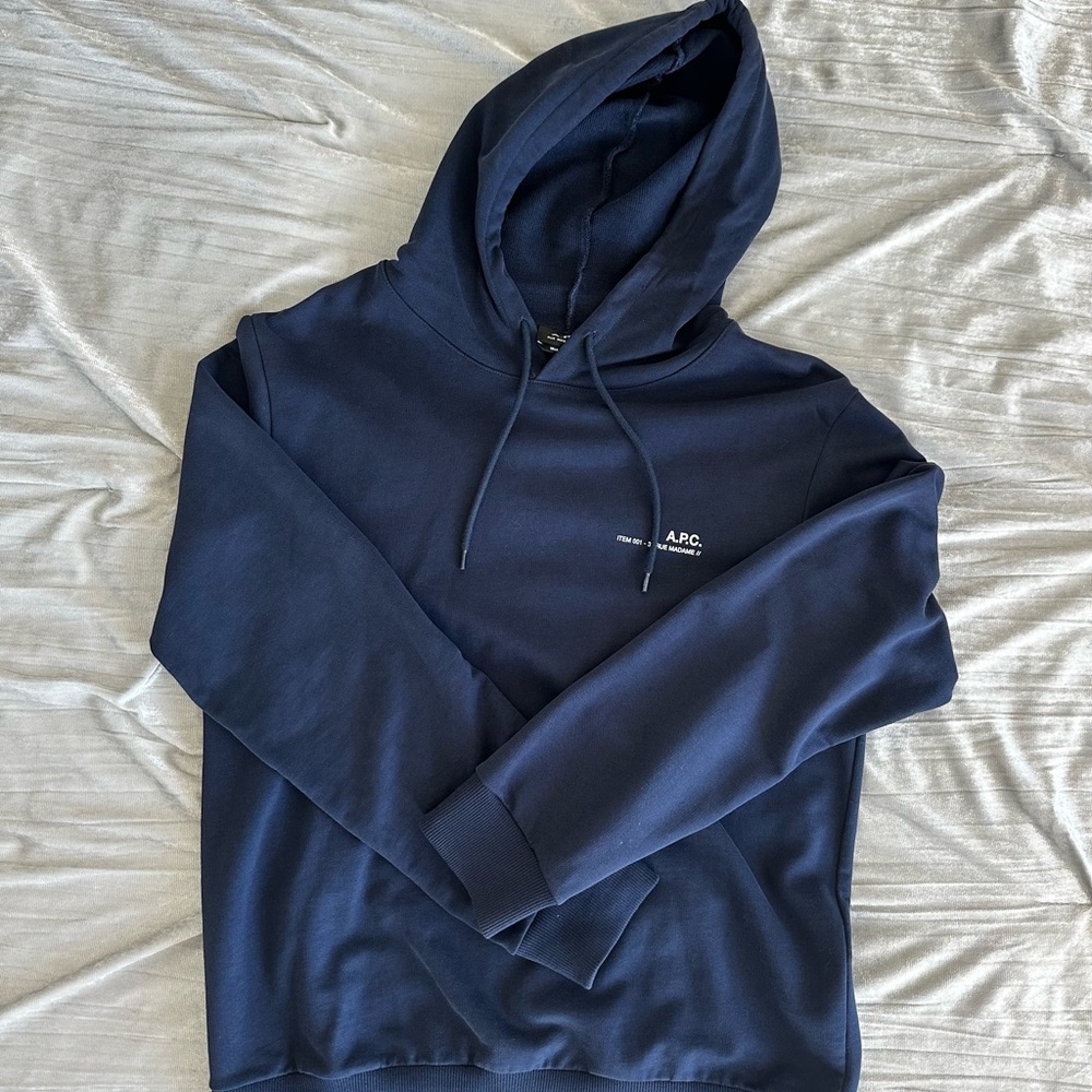 A.P.C. Item 001 - 39 RUE MADAME // Men's Deep Blue Hoodie